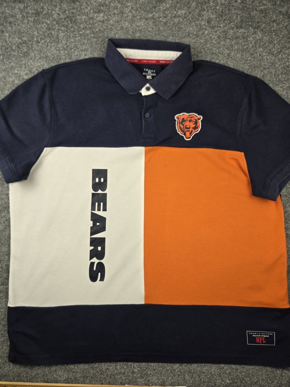 Tommy Hilfiger X Chicago Bears Men's 2XL NFL Polo Short Sleeve Multicolor #1004
